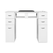 J A White Granite Manicure Table Single White In 2020 White Granite Nail Salon Equipment Manicure Station