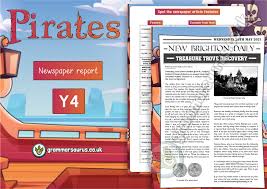 Sample science questions grade 4. Year 4 Model Text Newspaper Report Pirates P4 3rd Grade 3rd Class Grammarsaurus