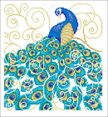 14 count white cotton fabric for cross stitch. The Peacock Counted Cross Stitch Patterns And Charts