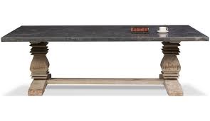 85 lbs (varies by size), zinc, steel, wood. Zinc Top Table