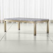 Shop Parsons Grey Marble Top Brass Base 48x28 Small Rectangular Coffee Table More Rectangular Coffee Table Coffee Table Crate And Barrel Small Coffee Table
