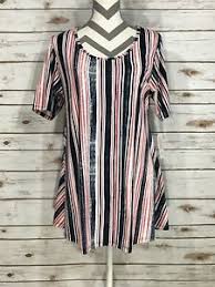 Details About Xl Lularoe Perfect T New Print Stripes Red White Navy Vintage Nwt