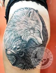 Eastern dragon and yin yang symbol. Wolf Yin Yang Done At Balinesia Tattoo Balinesia Tattoo Facebook