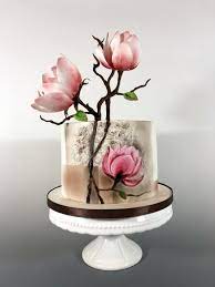 Magnolia Cake By Tomima Magnolia Cake Floral Cake Painted Cakes