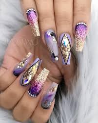 Glam And Glits Nail Design On Instagram Dress Your Nails In 24k Magic With Glamandglitsnails Using Innocent Sin B Nail Designs Purple Nails Nail Art