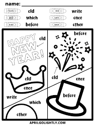The original format for whitepages was a p. New Year S Eve Sight Word Coloring Page April Golightly