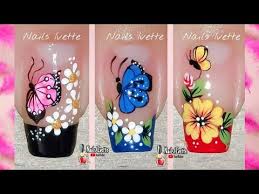 Uñas decoradas flores y mariposas. Pin En Maquillaje