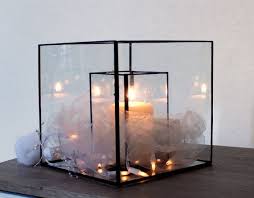 Clear Glass Cube Display Box Wedding Decor Terrarium Candle Holder Glass Cube Candle Holders Home Candles