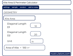 Kite Calculator Area And Perimeter Perimeter Formula Online Calculator