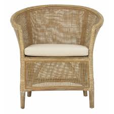 Alexana Rattan Armchair Gray White Wash Safavieh Rattan Armchair Linen Accent Chairs Eclectic Chairs