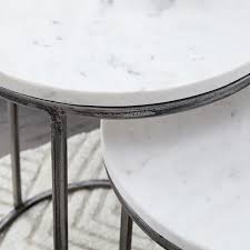 Real, ethically sourced marble table tops. Round Retro Nesting Side Table Set