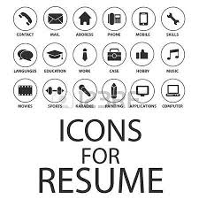 Icons Set Pour Votre Cv Cv Job Banque D Images Modele De Cv Design Icones Cv Modele De Cv Creatif