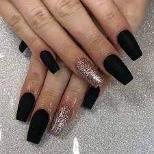 Tapered Square Nails Black Matte Nails Acrylic Nails Tapered Square Nails Square Nails Black Acrylic Nails