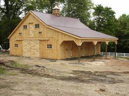 A beautiful 36' x 36' (extendable) gable style pole barn. 36 X36 Horse Barn Stable With Lean To Overhang