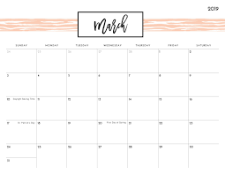March 2019 Waterproof Calendar Holiday Calendar Printable Holiday Calendar Calendar