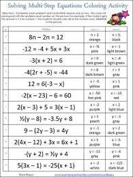 Solving multi step equations coloring worksheet solving multi step equations multi step equations one step equations. Pin On Algebra