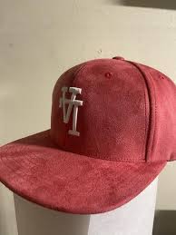 Suede Upside Down La Snapback Red Etsy In 2021 La Snapback Suede New Era Snapback