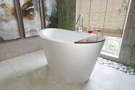 The following deep bathtubs are designed for small bathrooms. 4 Bathtubs That Beautifully Suit Small Bathrooms