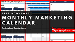 Free 2021 calendars in pdf, word and excel. Monthly Marketing Calendar Template For Excel Free Download 2020 2021 2022 Free Download