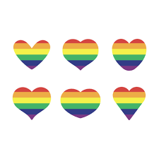 Lgbt rainbow flag in hearts shape. Gay, Lesbian, Bisexual, Trans, Queer  pride love symbol of sexual diversity 21018775 Vector Art at Vecteezy
