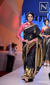 Black And Red Combination Designer Saree A Wonderful Combination Of Black Banarasi Saree With A Full Sleeve Pink Blouse Indian Saree Blouses Designs Brocade Blouse Designs Pink Blouse Designs