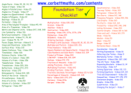 Revision Checklists For Gcse Maths Corbettmaths