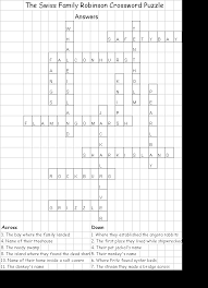 Swiss Family Robinson Crossword Answers Homeschool Helper Swiss Family Robinson Family Crossword Homeschool
