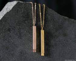 Personalized Bar Necklace Double Bar Necklace Engraved Etsy In 2021 Bar Necklace Personalized Engraved Bar Necklace Etsy Bar Necklace