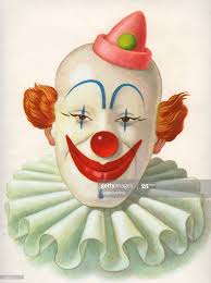 Their makeup is an artistic expression of their own special traits when a tent full of circus lovers erupts with laughter at the sight. Vintage Illustration Of The Head Of A Smiling Clown Lithograph 1940 Vintage Clown Creepy Clown Scary Clowns