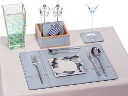 Leather Placemats Light Blue Table Mats Place Mat Sets Dining Table Decor