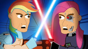 Star Wars Re-enacted by Ponies Re-enacted by Arnold Schwarzenegger