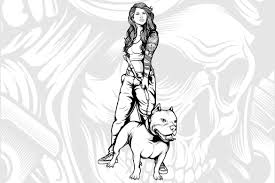 Girls playing together free photo. Beautiful Girls Playing With Dogs Hand Drawing Vector By Epic Graphic Thehungryjpeg Com