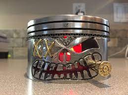 Hand Carved Harley Davidson Motorcycle Piston For Display Decor Man Cave Skull Harley Davidson Harley Davidson Motorcycle Harley