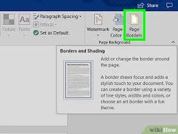 Click page borders in the page background area How To Add A Border To Word Wikihow
