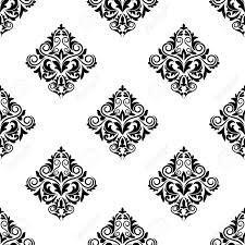New users enjoy 60% off. Damask Style Seamless Arabesque Pattern With Floral Motifs In A Geometric Diamond Pattern Black And White Illustration Royalty Free Cliparts Vectors And Stock Illustration Image 25399279