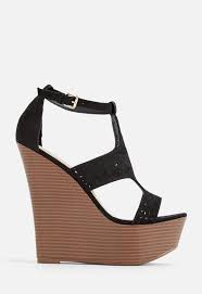 Justfab Sheree Wedge Womens Black Regular Size 6 5 Wedges Womens Shoes Wedges Shoes
