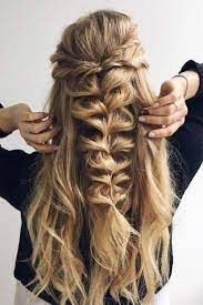 Loose Half Up Fishtail Braid 15 Prom Hair Ideas To Get You Super Pretty Prom Promhair Homecomin Hair Styles Braids For Long Hair Pretty Braided Hairstyles