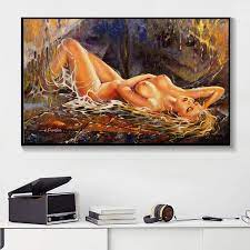 Amazon.com: Pintura al óleo abstracta moderna de mujeres desnudas sobre  lienzo, carteles e impresiones, arte de pared, imágenes corporales sexys  para decoración de sala de estar, 31.5 x 47.2 in (32 x