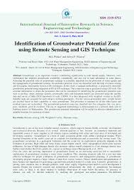 Pdf Identification Of Groundwater Potential Zone Using