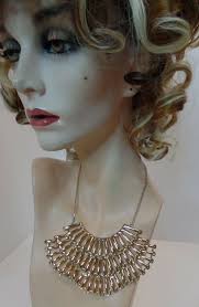 Jessica Simpson Goldtone Bib Necklace W Bling Adj 18"