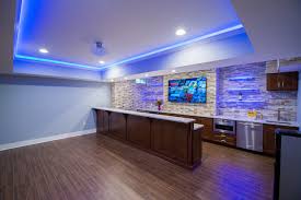 Beautiful Wet Bar Ideas Basement Home Bar Contemporary With Shelf Lighting Home Wall Mounted Tv Contemporary Recessed Built In Shaker Cabinets