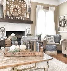 Breezy and bright modern living room. Rustic Farmhouse Living Room With Table Decorations And Wall Hangings Best Far Farmhouse Decor Living Room Living Room Decor Rustic Modern Rustic Living Room