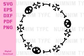 See web technology for developers. Skull Bone Halloween Wreath Filled Svg Graphic By Numnim Creative Fabrica