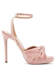 Aquazzura Chance 115 Knotted Velvet Sandals Womens Light Pink Velvet Sandals Pink Sandals Aquazzura
