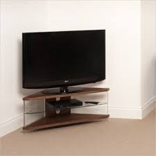 Air Acrylic And Glass Corner Tv Stand In Walnut Ai110wc Corner Tv Stand Corner Tv Stands Corner Tv