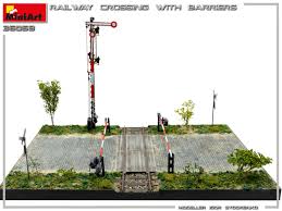 #railroad crossing #line art #monochrome. Miniart 36059 Railroad Crossing
