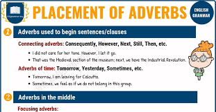 There is also a specific category of time adverbs that describe frequency, or how often something happens or is the case; Position Of Adverbs In English Sentences Adverb Placement Esl Grammar