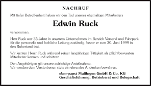 Traueranzeigen von Edwin Ruck