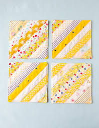 Scrappy Coaster Set Weallsew Quilted Coasters Fabric Coasters Mug Rug Patterns