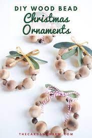 Diy Christmas Ornaments With Wood Beads Christmas Crafts Diy Diy Christmas Ornaments Christmas Ornament Crafts